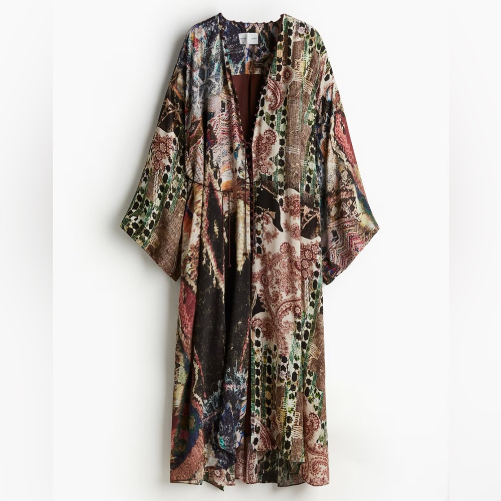 H&M Capsule resort collection open front pocketed kaftan O/S NWT SOLD OUT